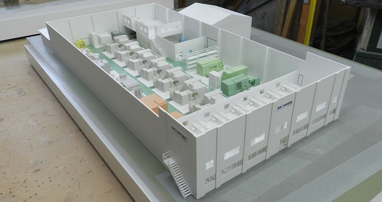 Factory model for aerospace engineering company – 1:75 Scale